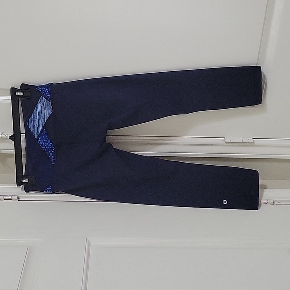 Lululemon Wunder Under Blue Patchwork Cropped Leggings Size - Picture 3 of 5